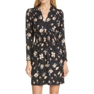 NWT Rebecca Taylor Daniella Black Floral Dress Size 0